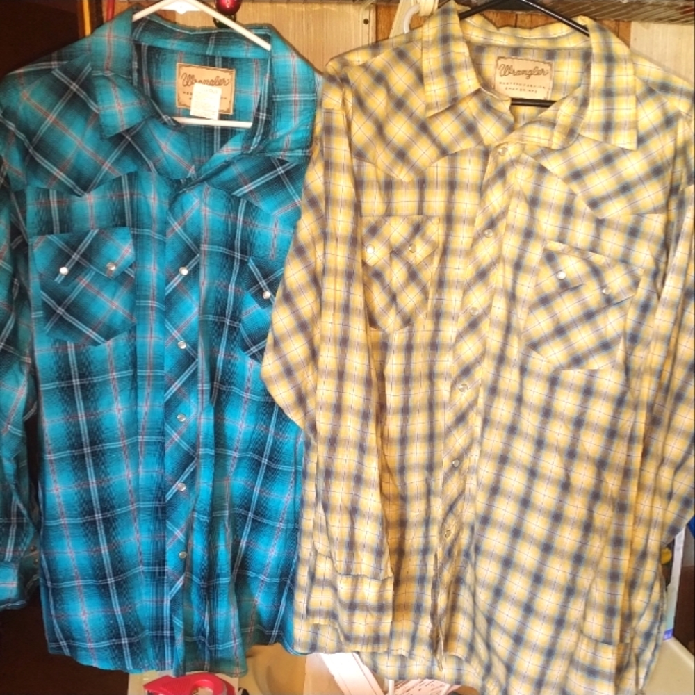 Wrangler big men button up long sleeves